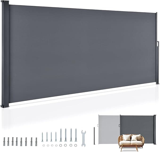 Juskys Store latéral 160 x 500 cm Extensible et Opaque, Brise-Vue pour Balcon, terrasse et Jardin, Auvent latéral avec Support Mural, Protection Solaire en Acier & Tissu Impermeable - Gris foncé : Amazon.fr: Jardin