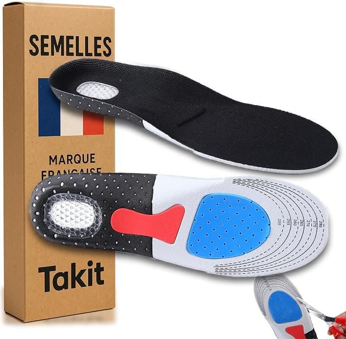 Semelles de Confort avec Coussinet Gel Amortissant (40-44 EU) - Marque Française - Conception Ergono